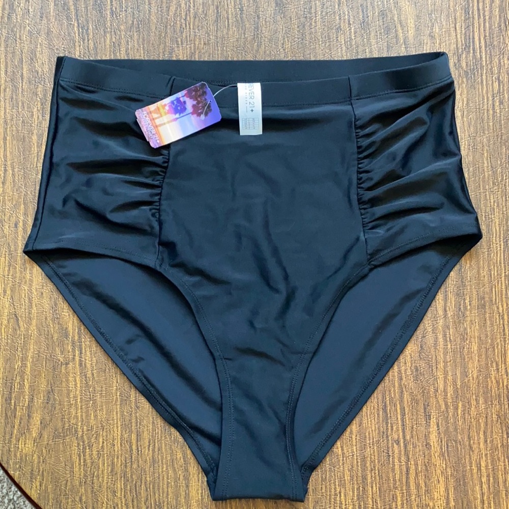 Black high waisted bikini bottom